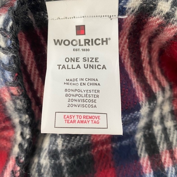 Woolrich Poncho Fleece Plaid Blanket Wrap Cape One Size - Picture 7 of 8